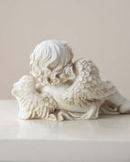 Playing Teddy Bear Angel Cherub Figurine