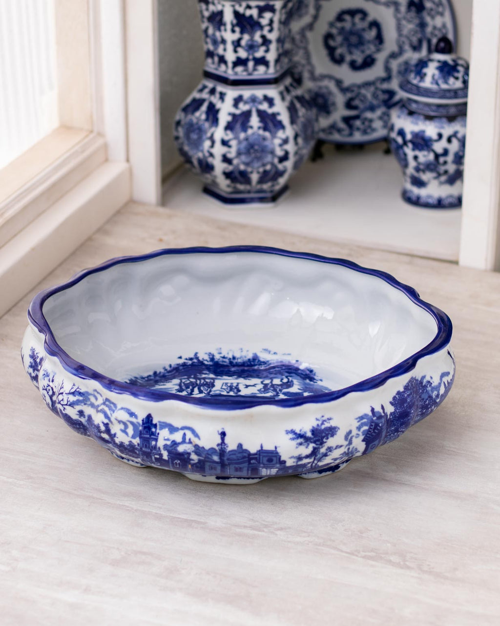 The Estate Blue & White Hand-Painted Bowl
