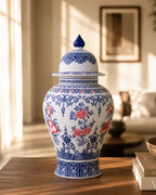 Amaranthine Fine Porcelain Dotted Temple Jar - 50 cm