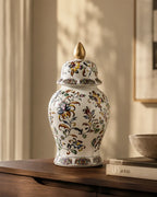 Royal Floral Medallion Temple Jar