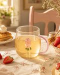 Rose Bloom Glass Mug