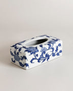 Blue Floral Vine Rectangular Tissue Holder