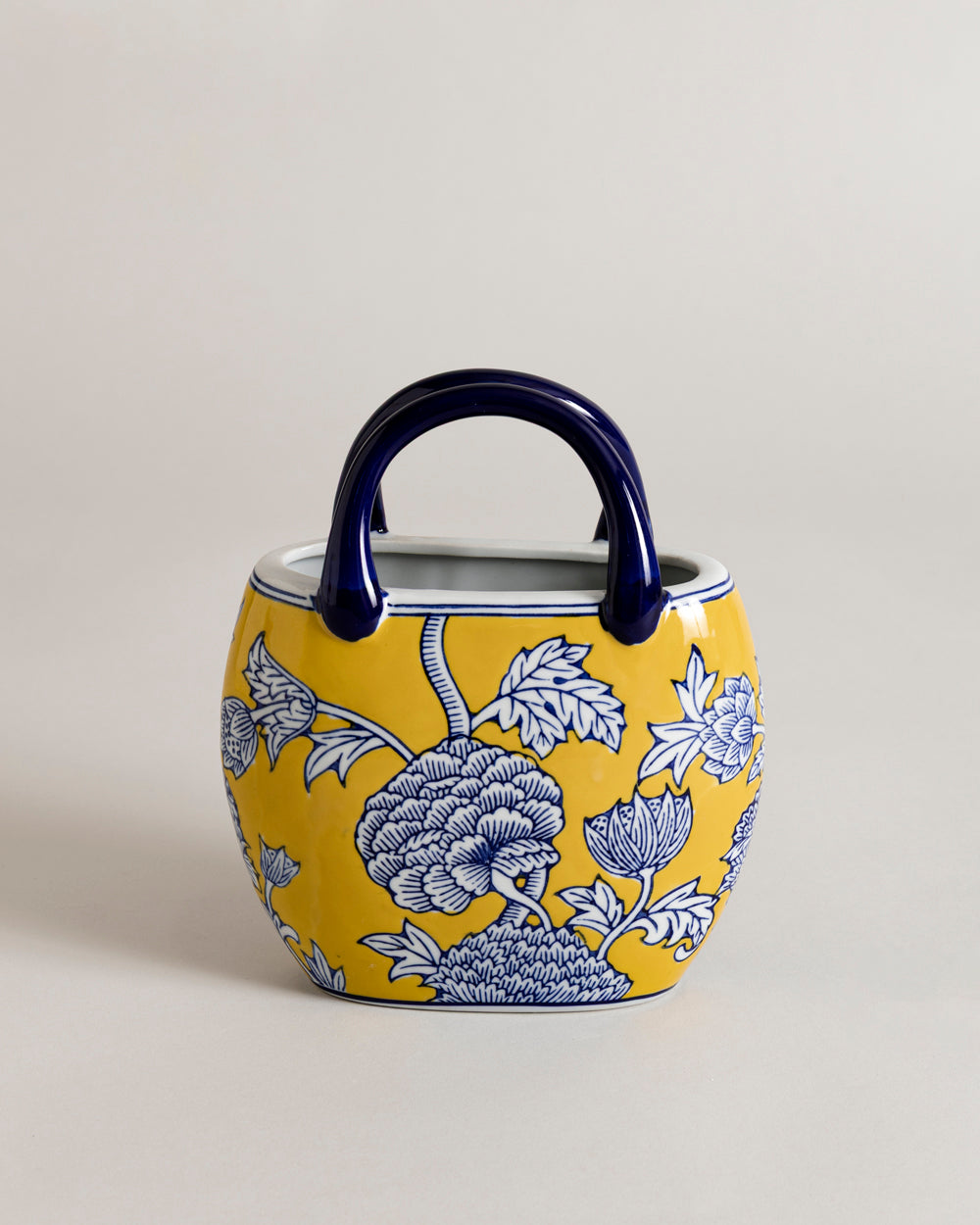 Floral Heritage Handled Vase - Yellow