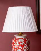 Crimson Blossom Ceramic Table Lamp