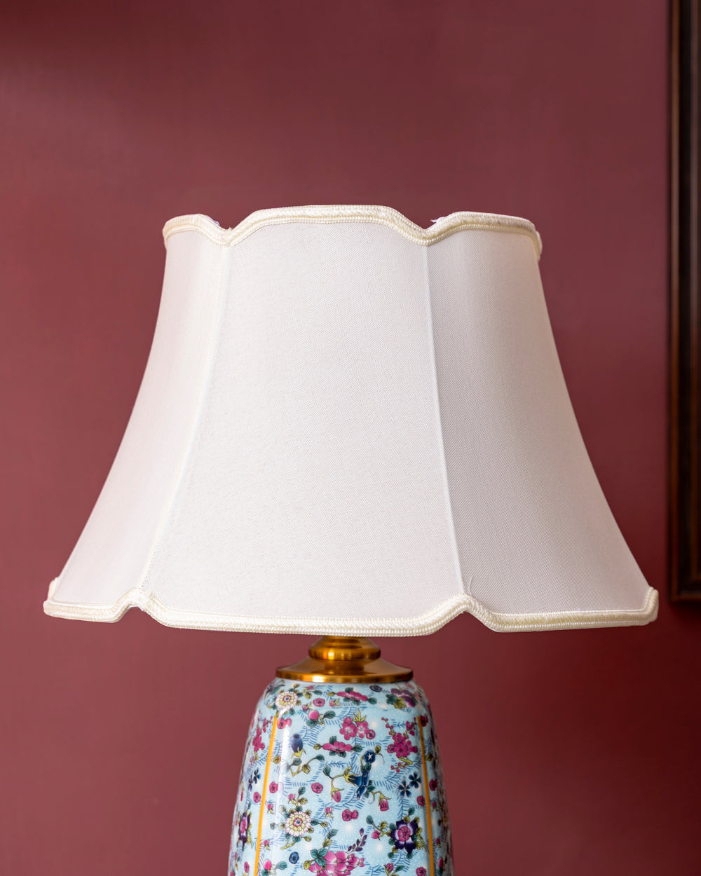 Azure Blossom Ceramic Table Lamp