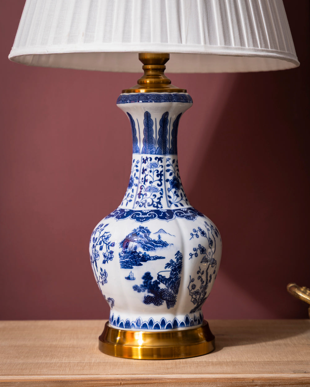 River Landscape Ceramic Table Lamp