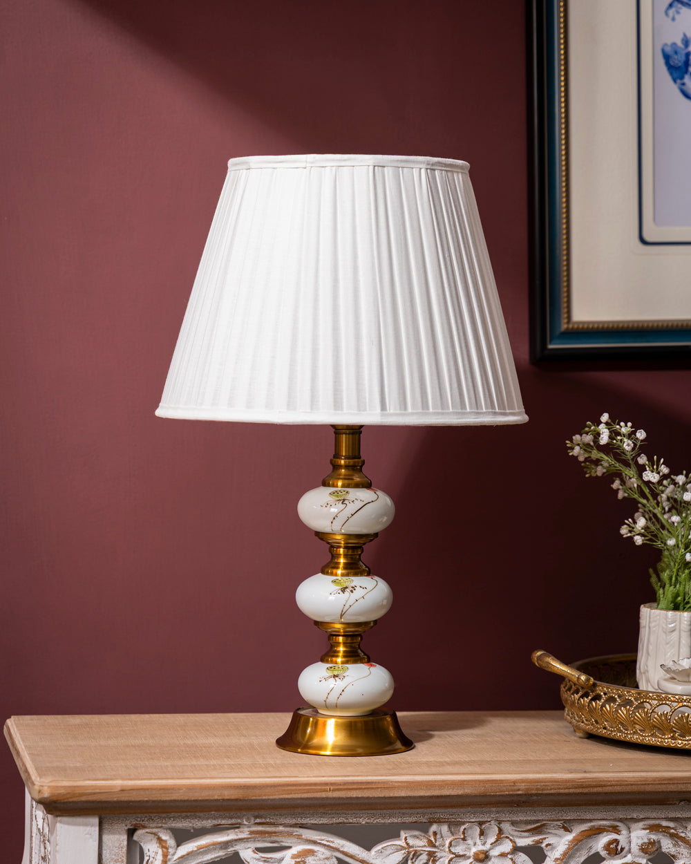 Lotus Tiered Ceramic Table Lamp