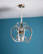 Modern Golden Loop Chandelier with Crystal Accents