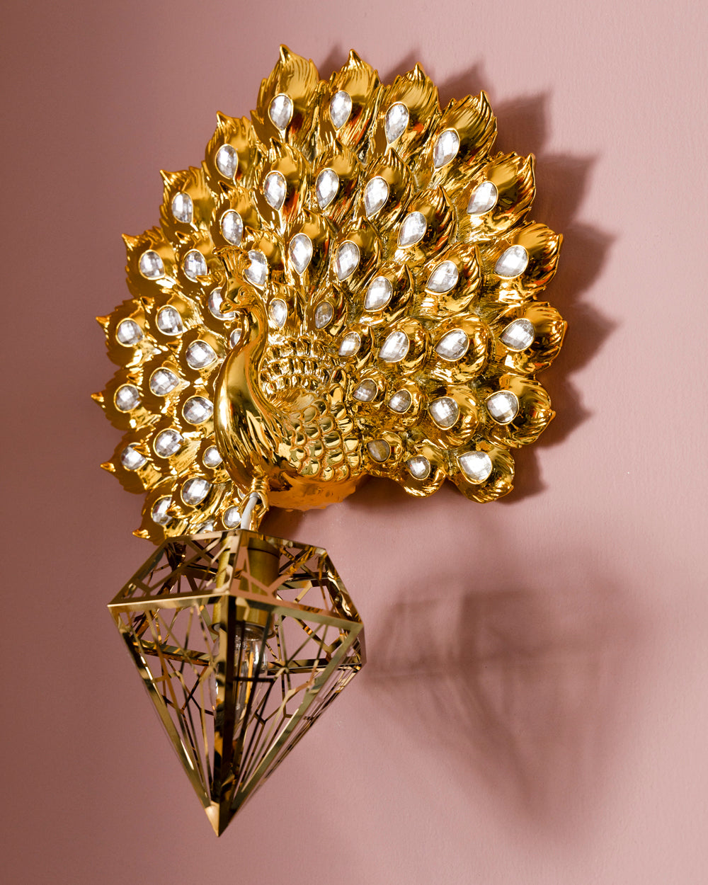 Luxury Golden Peacock Wall Light