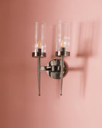 Modern Chrome Double Glass Wall Light