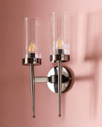 Modern Chrome Double Glass Wall Light