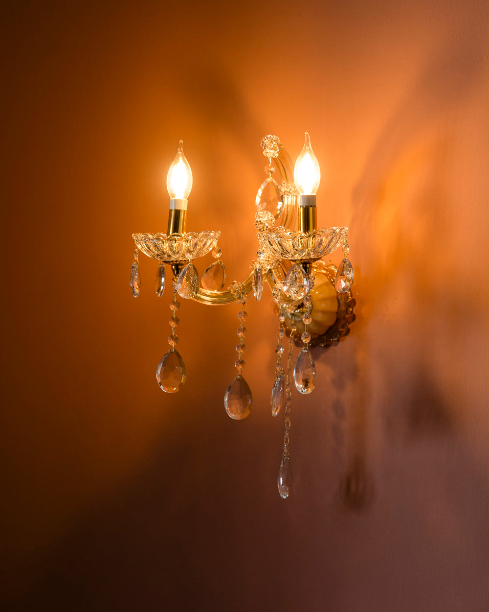Luxury Golden Crystal Double Wall Sconce