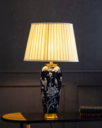 Midnight Blossom Ceramic Table Lamp