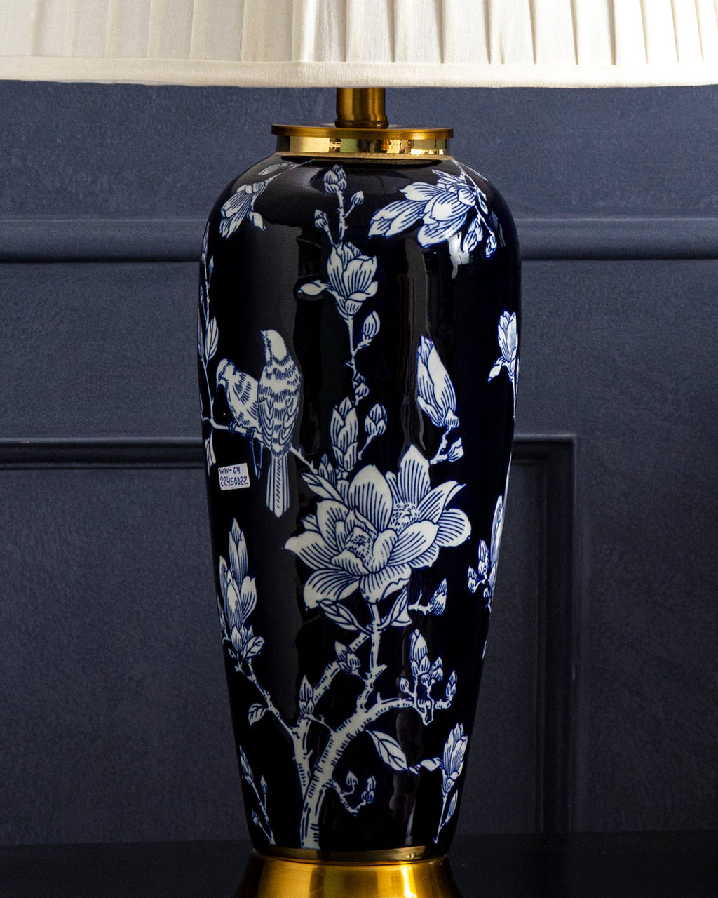 Midnight Blossom Ceramic Table Lamp