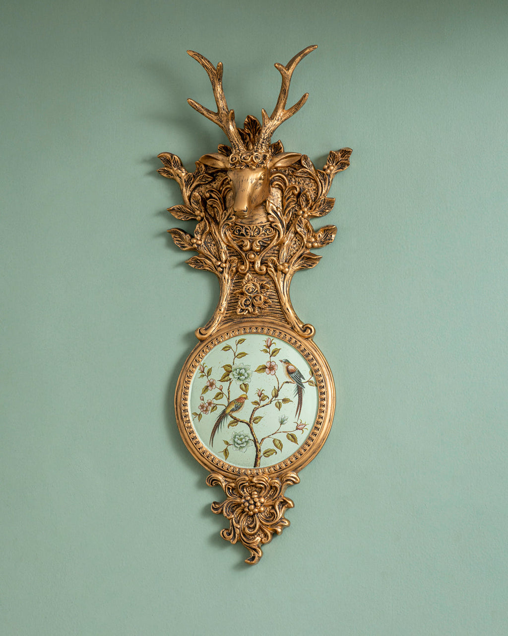 Victorian Antler Floral Wall Accent