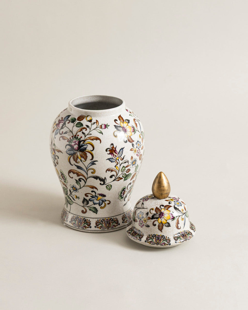 Royal Floral Medallion Temple Jar