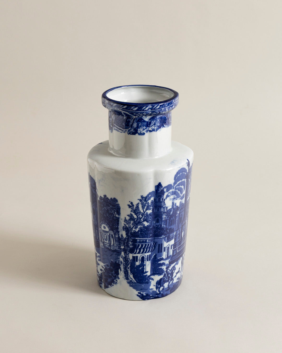 The Estate Blue & White Hand-Painted Vase
