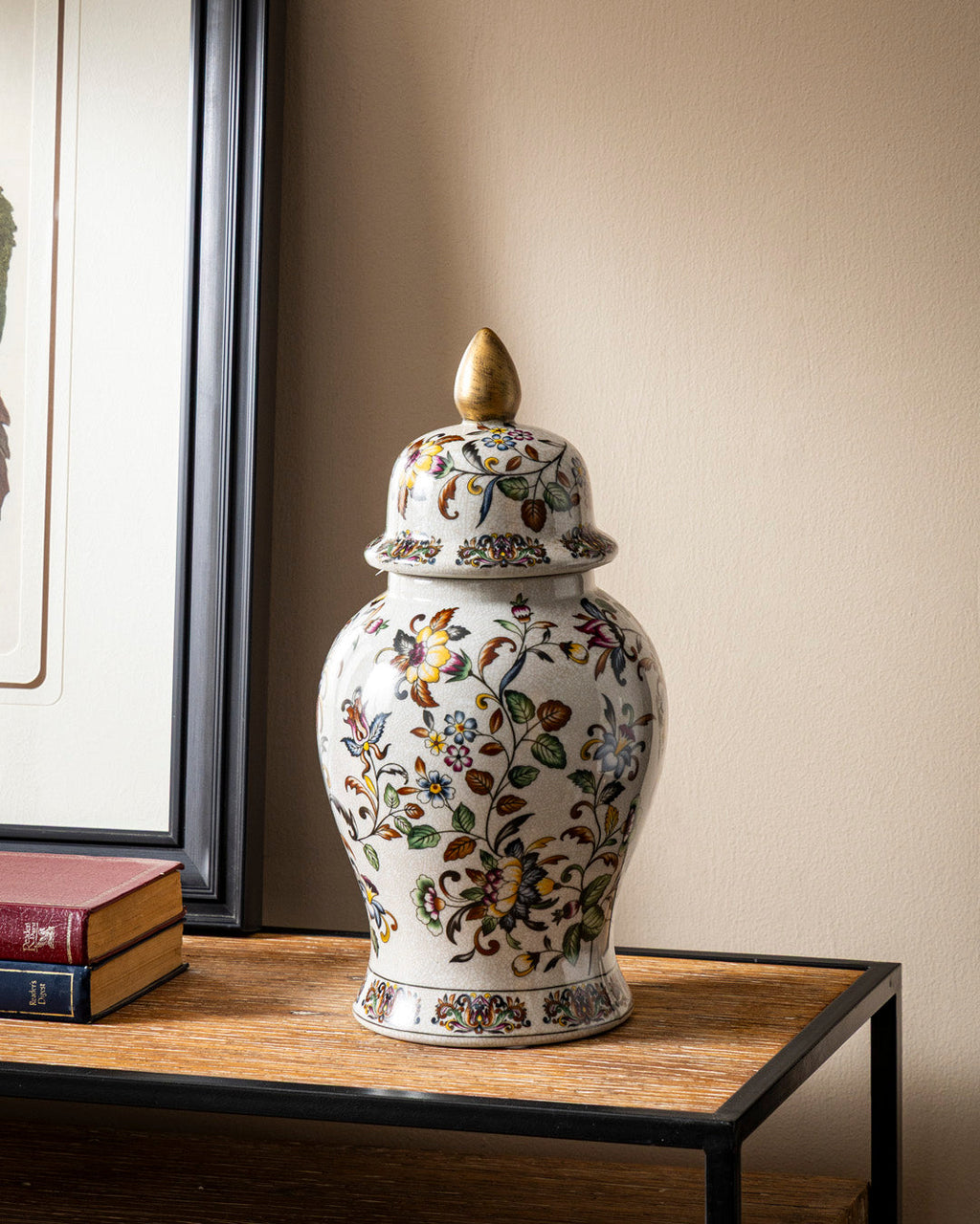 Royal Floral Medallion Temple Jar