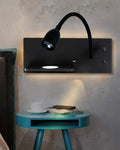 Spot Wall Light with USB Charging & Wireless Fast Charger Body Type - BK