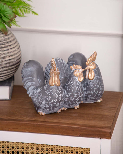 'Charming Trio' Adorable Rooster Figurine
