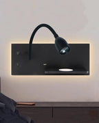 Spot Wall Light with USB Charging & Wireless Fast Charger Body Type - BK