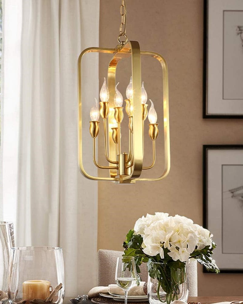 Ornate Gold Chandelier with 10 Bulbs