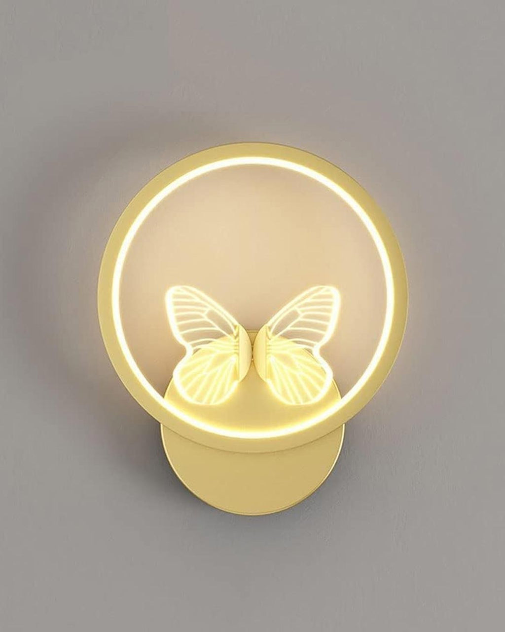 Butterfly Round Wall Sconce - Gold