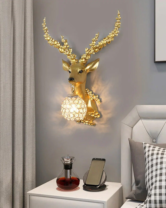 Stag Sculpture Wall Sconce