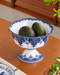 Ornate Floral Pedestal Fruit Bowl