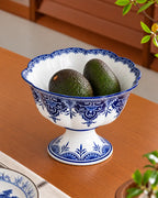 Ornate Floral Pedestal Fruit Bowl