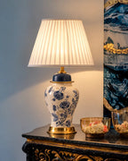 Azure Bloom Hand Painted Table Lamp