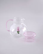 Rose Bloom Glass Teapot