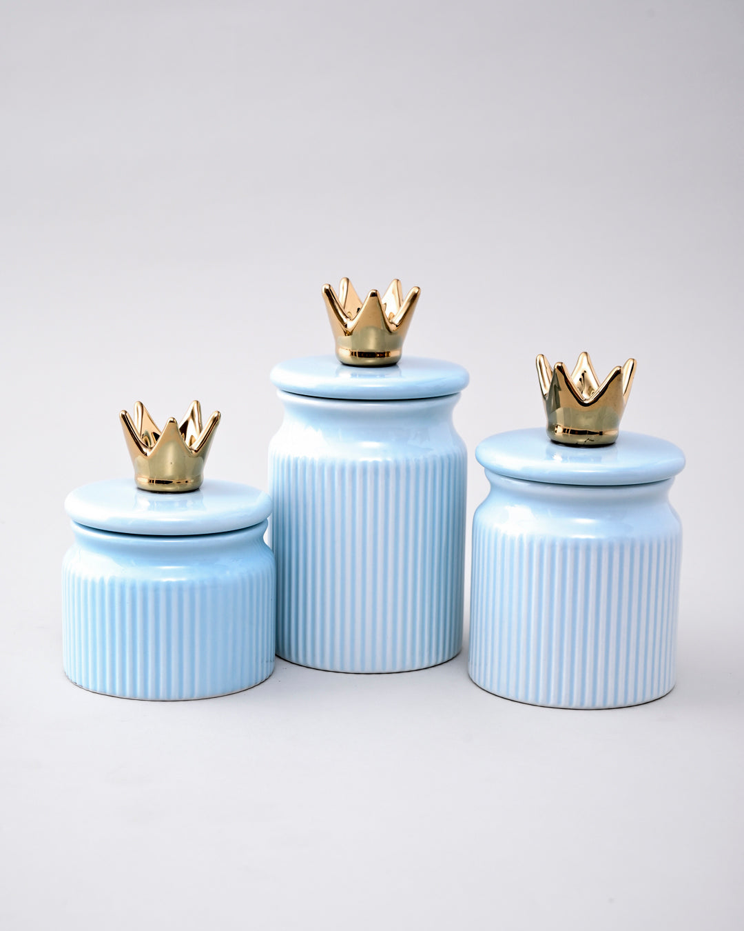 Royal Crown Storage Jar - Set Of 3