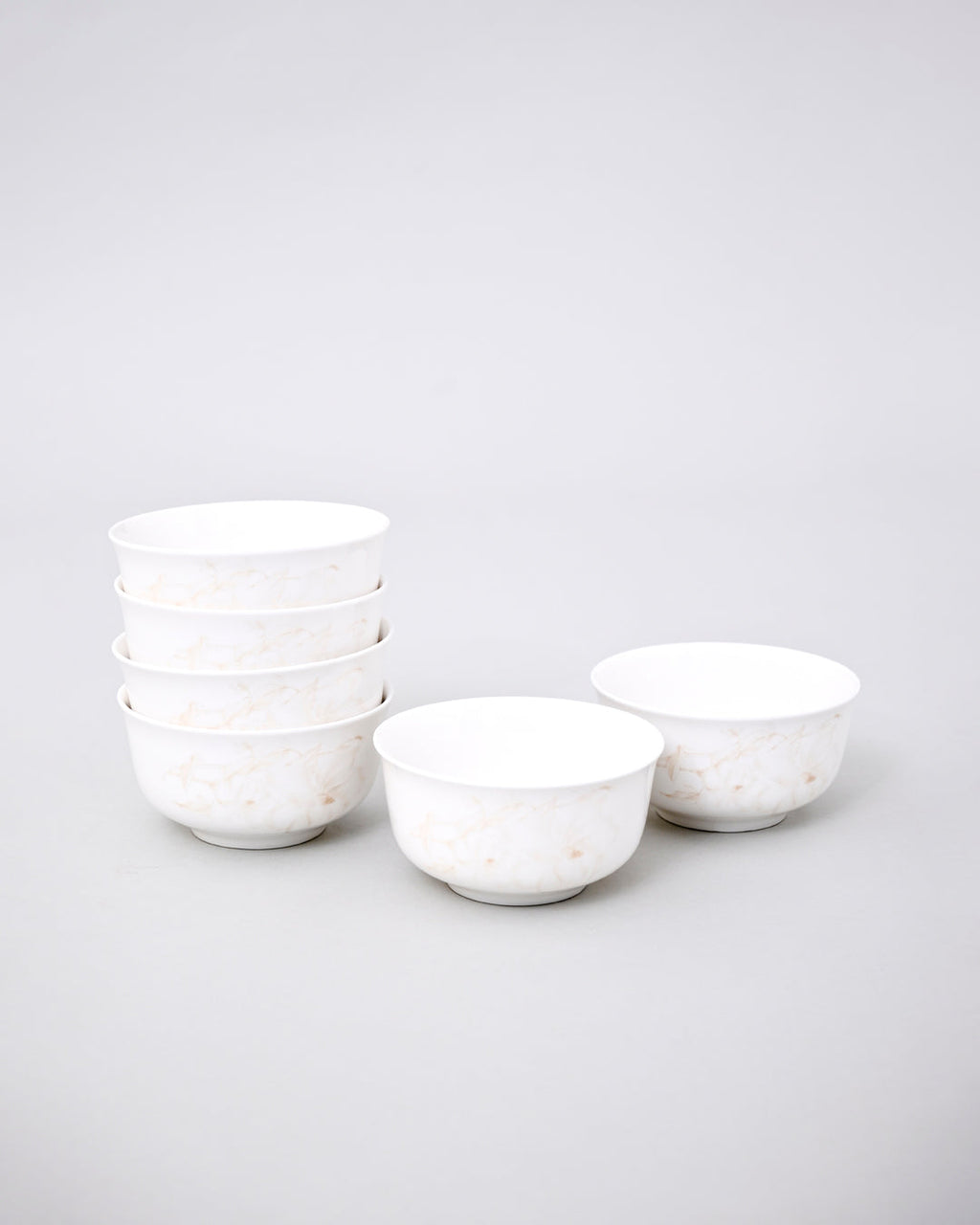 Marble Mist Porcelain Katori - Set Of 6