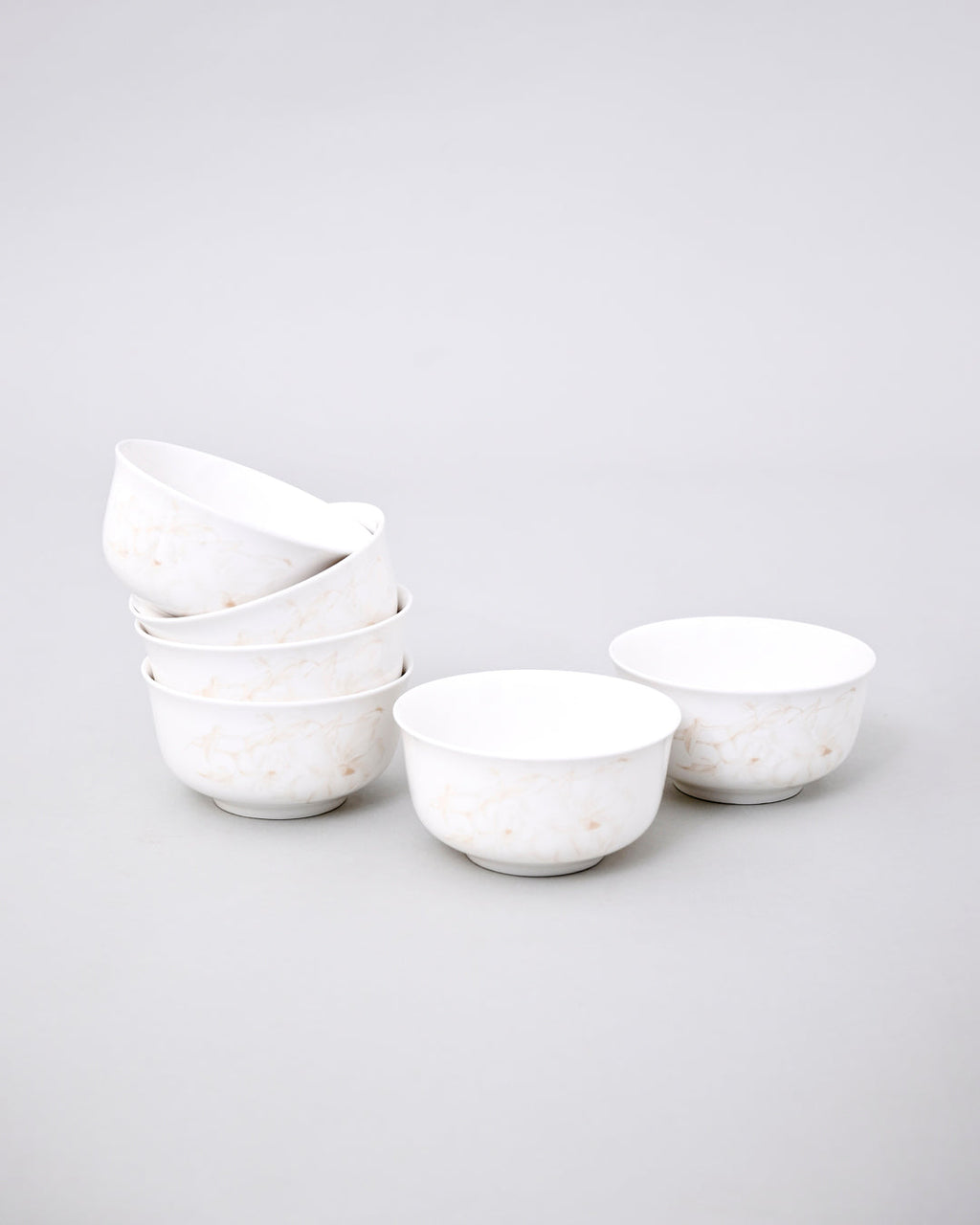 Marble Mist Porcelain Katori - Set Of 6
