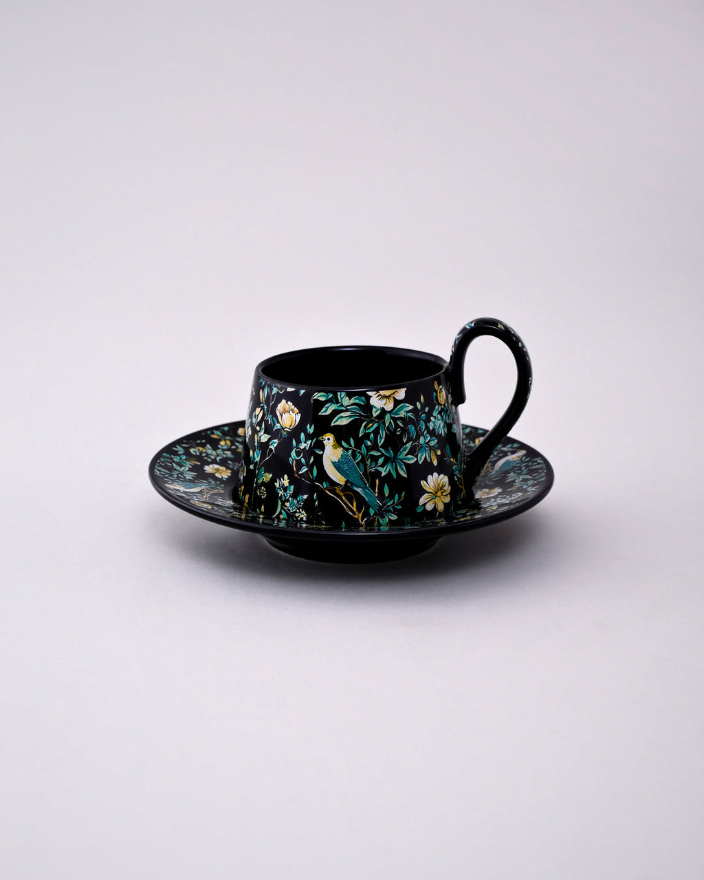 Floral Serenade Ceramic Tea Cup With Saucer