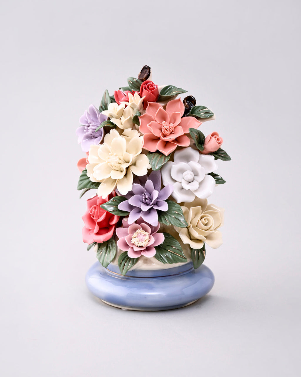 Porcelain Flower With Pot Tabletop Decor