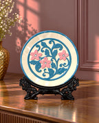 The Blooming Floral Decorative Plate - Blue