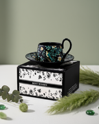 Floral Serenade Ceramic Tea Cup With Saucer