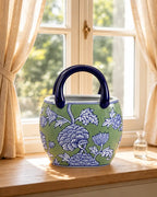 Floral Heritage Handled Vase - Green