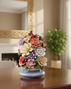 Porcelain Flower With Pot Tabletop Decor