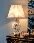Blossom & Crane Hand Painted Table Lamp