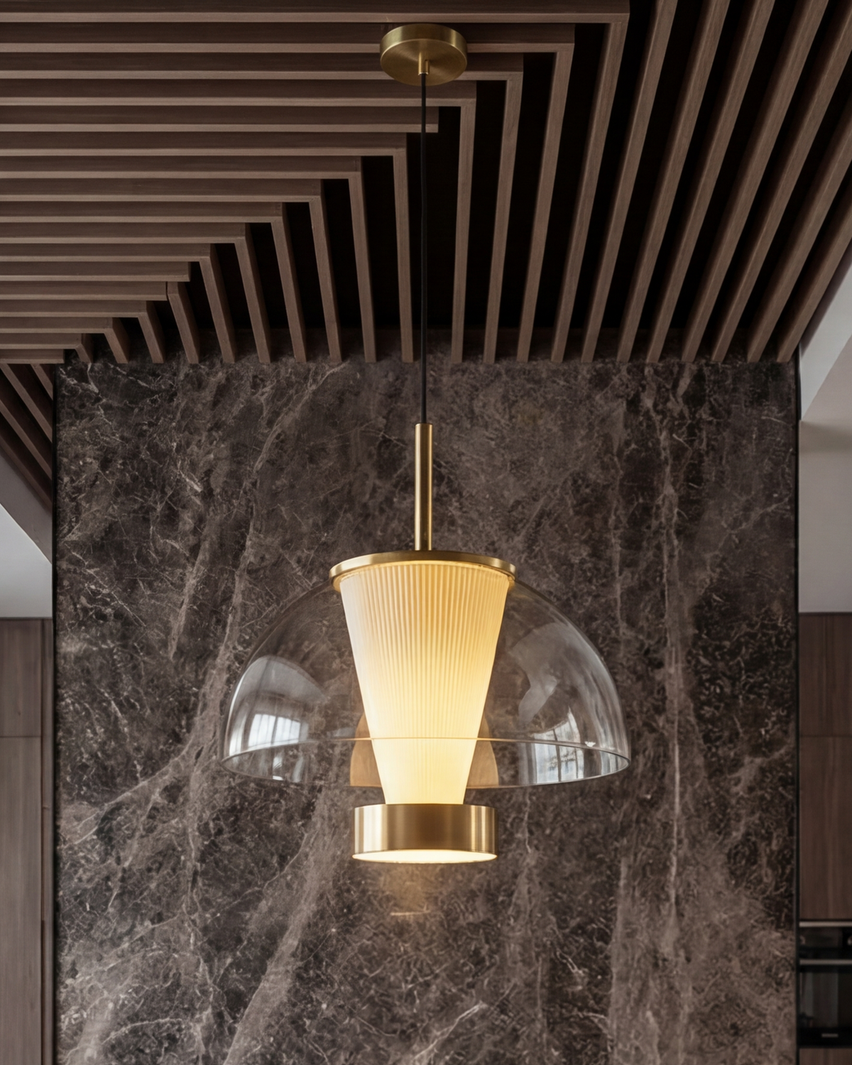 Glass Dome Glow Pendant Light - Clear