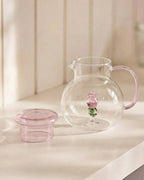 Rose Bloom Glass Teapot